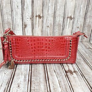 Leather f by Fortuna Valentino Croc Embossed Bag